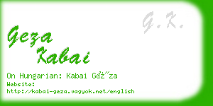 geza kabai business card